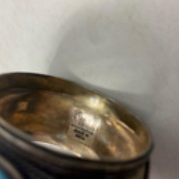 Set of 4 Two's Company Sterling Blue Turquoise Gemstone Napkin Rings With Bag - Picture 2 of 6